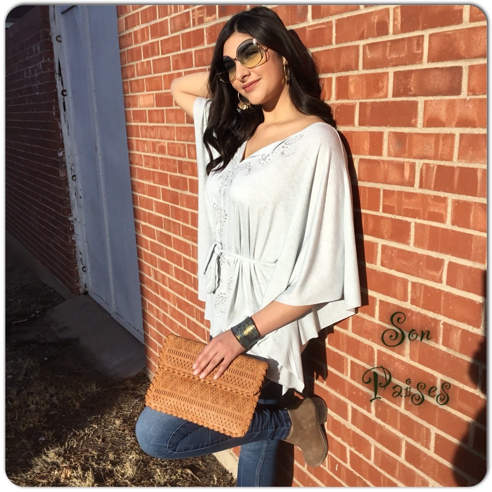 Green Boho Style Top-LAST One - Picture 2 of 5